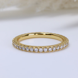 モアサナイト　モアッサナイト　フルエタニティリング　yellow gold 1.5mm 3枚目の画像
