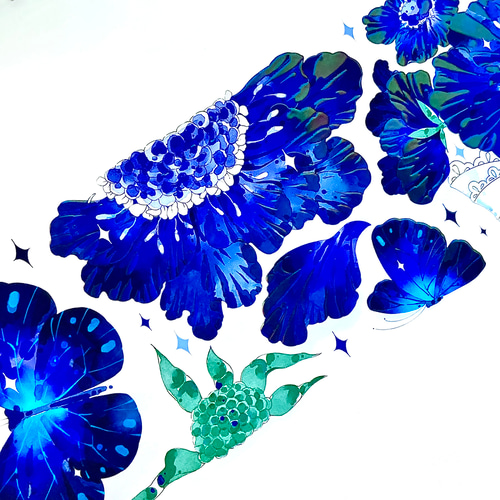 s-274○海外マスキングテープ 切り売り ／ 海外マステ 花 花束