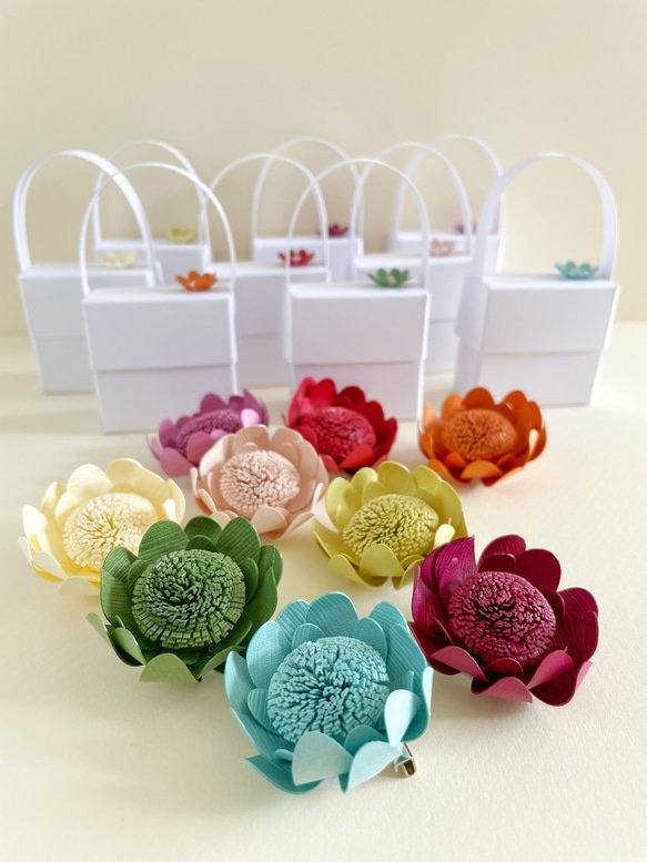 数量限定】紙のお花のブローチ・タイプB 小箱付き / 全9色