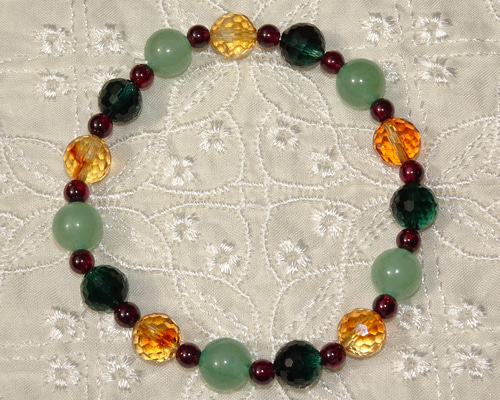 天然石ブレスレット ガーネット、アベンチュリン 残り1点です