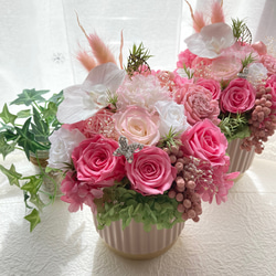 豪華胡蝶蘭ピンク系プリザーブドフラワーアレンジ お正月飾り 結婚新築