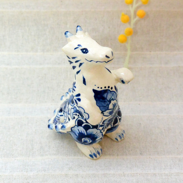 干支 置物 絵付 龍 辰 花入れ