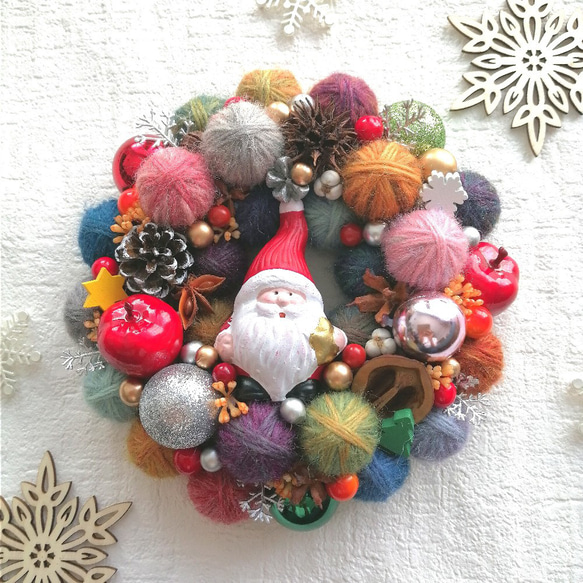 ちゃき/毛糸玉/クリスマスリース/クリスマスツリー 100均クリスマスツリーDIY】毛糸だまで作るクリスマスツリー