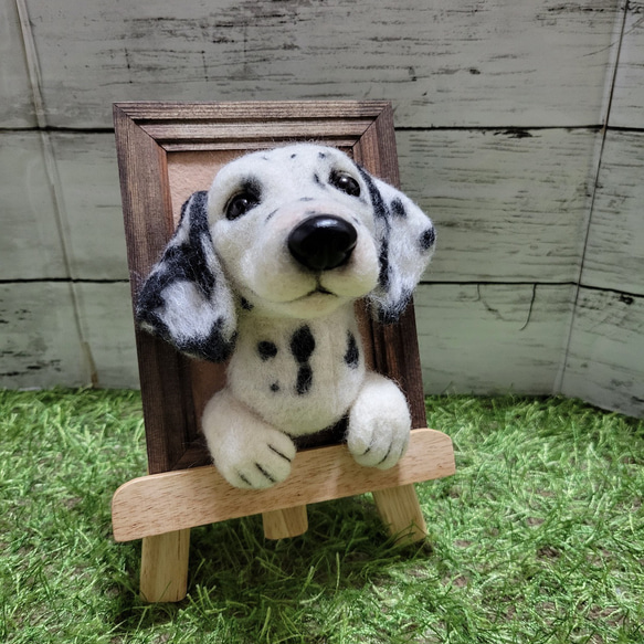 羊毛フェルト 犬　 ダルメシアン　フレーム　 愛犬 ぬいぐるみ 　うちの子　 ペット　オーダー　リアル　人形 4枚目の画像