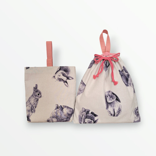 在庫わずか】入園入学3点セット〈レッスンバッグ〉〈うさぎ