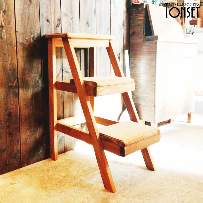 木製3段ミニステップ オークcol.