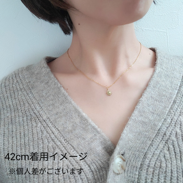 SUNプチネックレス✴長さ選べるskin jewelry✴痒くなりにくいサージカルステンレスSUS316 3枚目の画像