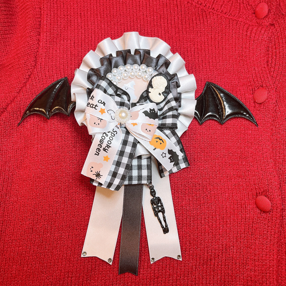 【1点もの】Halloween Batロゼット【GY×BK】 5枚目の画像