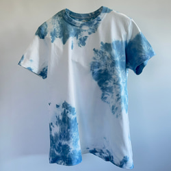 【お取置き品】藍染クルーネックTシャツ・歩（半袖レディースXXL） 1枚目の画像