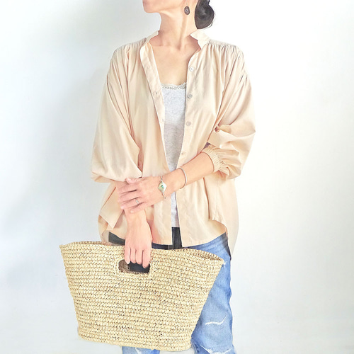 【SALE】bighug 塩縮ベンタイルコットンシャツ●ナチュラル SALE】bighug 塩縮ベンタイルコットンシャツ○ナチュラル - holy