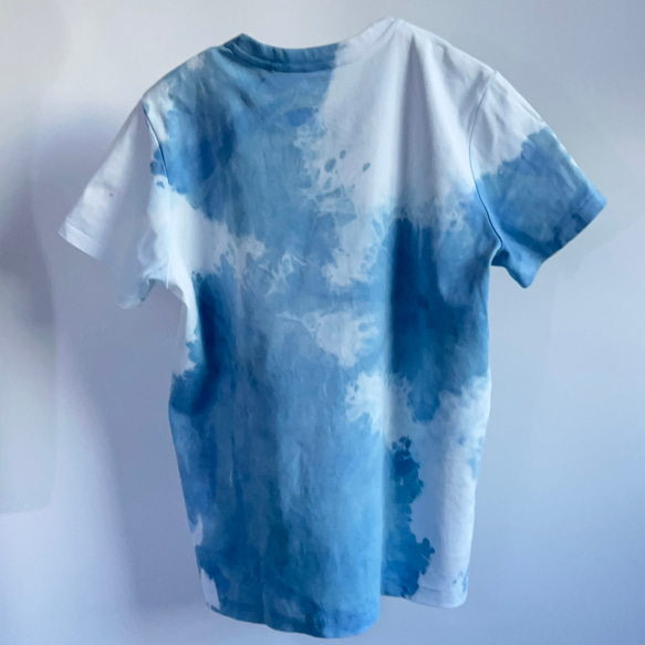 藍染クルーネックTシャツ・斑（半袖レディース3XL） 2枚目の画像