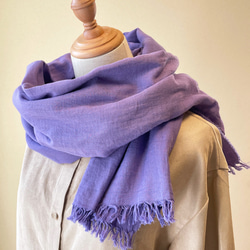 手染め・大判コットンガーゼストール サーモンピンク ストール Tama