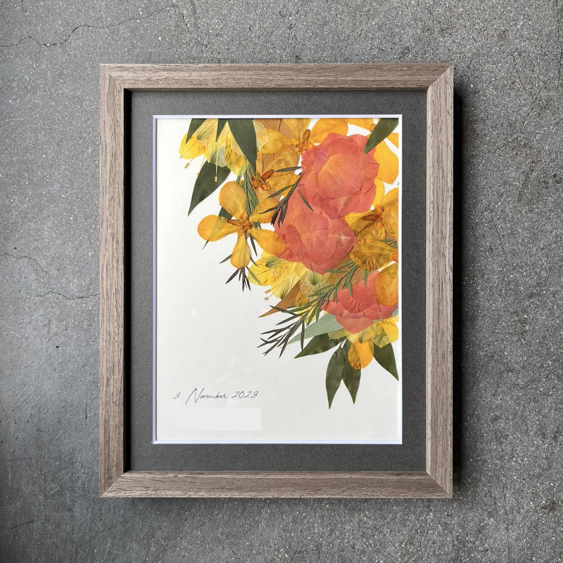 【アフターブーケ ＜ネット限定品 Keran ケラン＞】生花ブーケを「押し花＆額装」してお届けします  結婚式 ブーケ