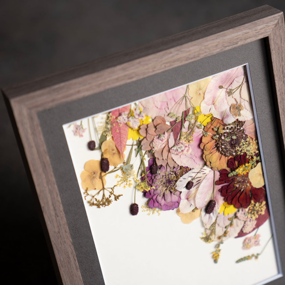 【アフターブーケ ＜ネット限定品 Keran＞】生花ブーケを「押し花＆額装」してお届けします  結婚式 ブーケ 記念 4枚目の画像