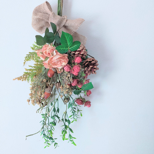 特集掲載》どんぐり林のお散歩ブーケ/アーティフィシャル/玄関リース