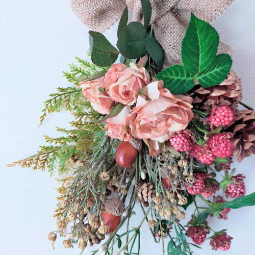 特集掲載》どんぐり林のお散歩ブーケ/アーティフィシャル/玄関リース