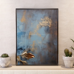 アートポスター ボタニカル モダン 白い牡丹 青グレー 北欧風 フラワーデザイン ３枚セット 5250 5枚目の画像