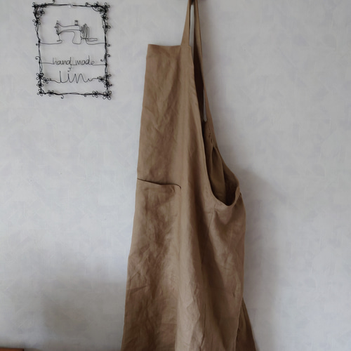【ペア】リネンのリネンのエプロン　ハンドメイド ペア】リネンのリネンのエプロン ハンドメイド-日本公式店