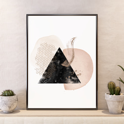 現代抽象畫圓三角形大地色/室內海報外國藝術 3 件套 / 5248 第5張的照片