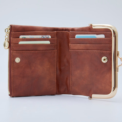 〘13回目再販売〙限定P3倍 セカンド財布 ミニバッグに がま口財布 二つ折り財布 プレゼント ミニ レザー財布 革財布 4枚目の画像