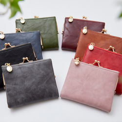 〘13回目再販売〙限定P3倍 セカンド財布 ミニバッグに がま口財布 二つ折り財布 プレゼント ミニ レザー財布 革財布 2枚目の画像