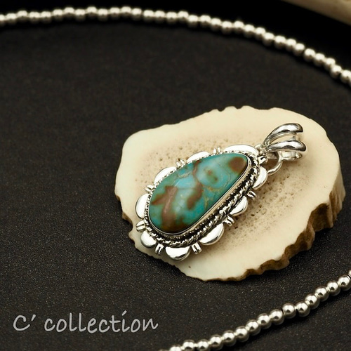 C2N-6 Old Kingman Silver Pendant Top オールドキングマン