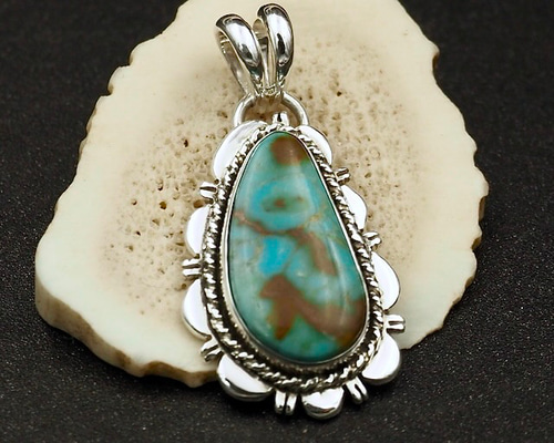 C2N-6 Old Kingman Silver Pendant Top オールドキングマン