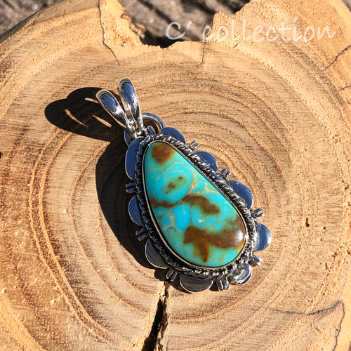 C2N-6 Old Kingman Silver Pendant Top オールドキングマン