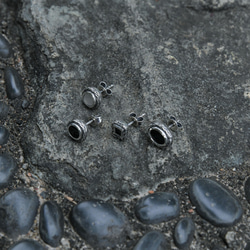 silver925 耳環 -mirrorstone Pierce- (Circle) #白色珍珠耳環 第5張的照片