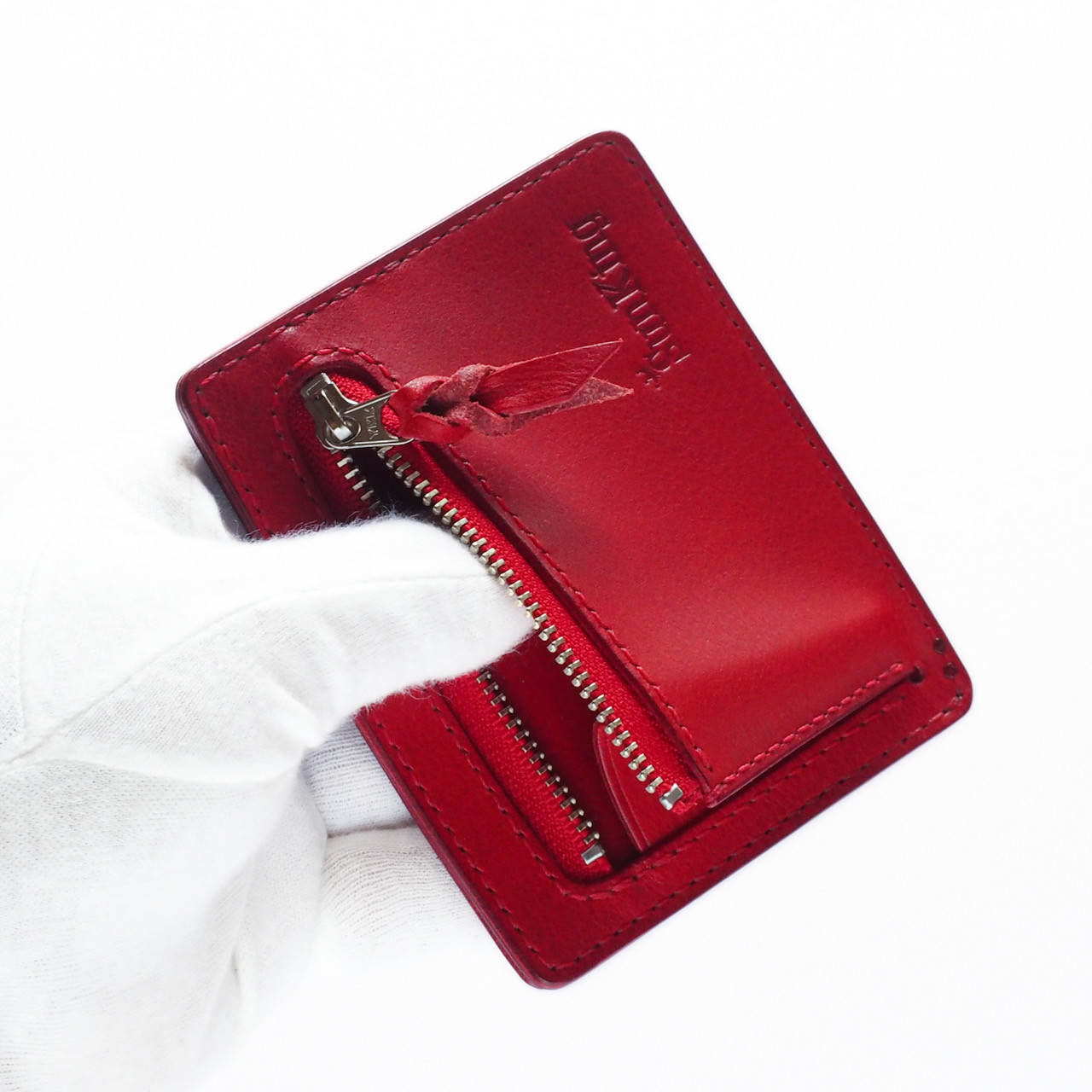 ミニマルウォレット　レッド　薄いお財布　フラグメントケース