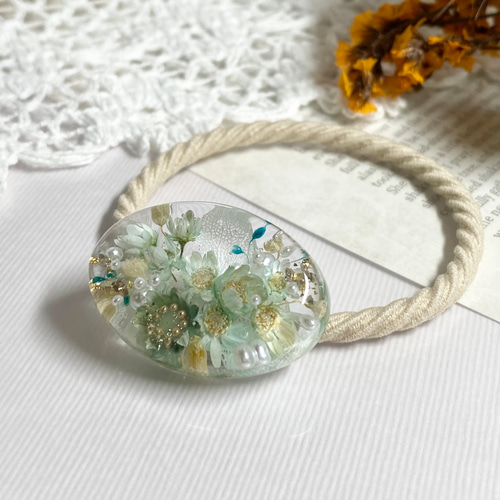 フラワーハンドメイドレジンヘアゴム77 フラワーハンドメイドレジンヘアゴム77 フラワーハンドメイドレジン