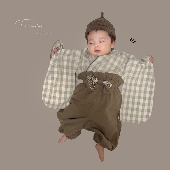 受注制作〛 60-100cm ベビー袴 百日祝 お食い初め お宮参り ひな祭り