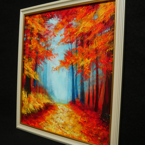 油絵 絵画 【夜森の秋】 絵画 HR 通販 16734033｜Creema(クリーマ)