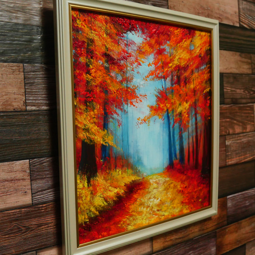 油絵 絵画 【夜森の秋】 絵画 HR 通販 16734033｜Creema(クリーマ)