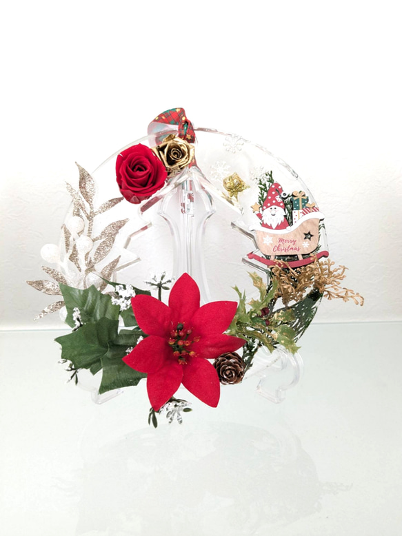 【 新作 】クリスマスハーバリウム  クリスマスリース   クリスマス飾り 2WAY 3枚目の画像