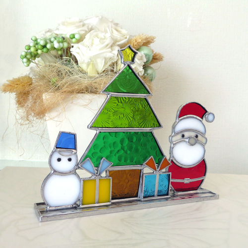 ステンドグラス クリスマスツリー サンタクロース 雪だるま その他