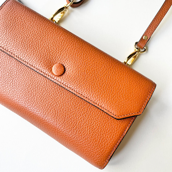 本革 　超軽量　お財布ショルダー　スマホショルダー　L字型財布　お財布ポシェット　長財布 