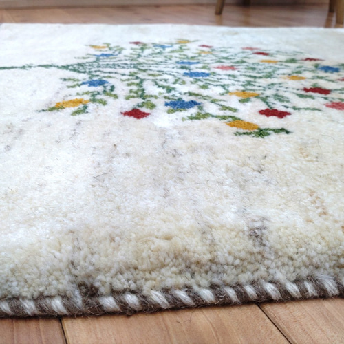 ペルシャ ギャッベ 玄関マット大 120x85cm ザクロの木 ランドスケープ