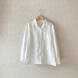 [Ｓ]リネンオープンカラーシャツ/オフホワイト 7枚目の画像