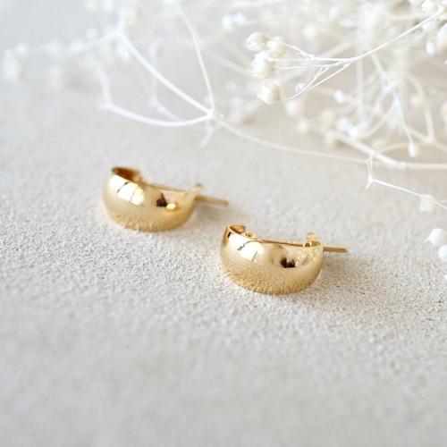 極美品♡イタリー製♡k18♡ゴールド♡ボリュームフープピアス