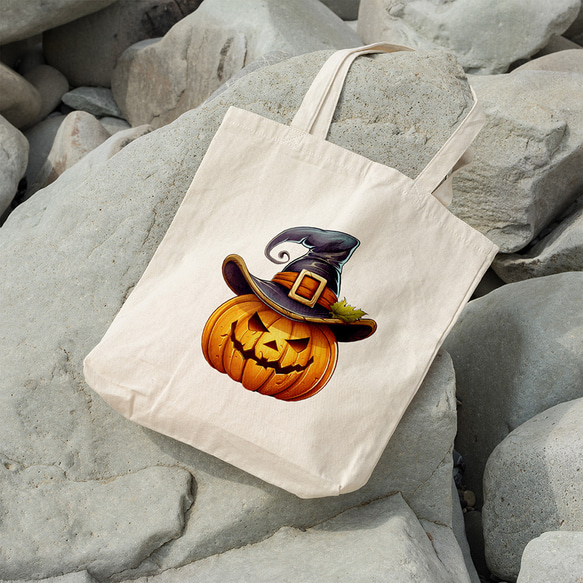 エコバッグ トートバッグ キャンバス Halloween ハロウィン オリジナルデザイン お買い物袋 受注印刷 帆布 5枚目の画像