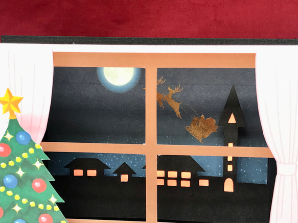 [送料無し] 仕掛けクリスマスカード「クリスマスの夜」 5枚目の画像