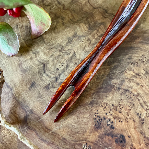 手作り漆ぬり木製フォーク1 / Handmade lacquer-coated Wooden Fork1 3枚目の画像