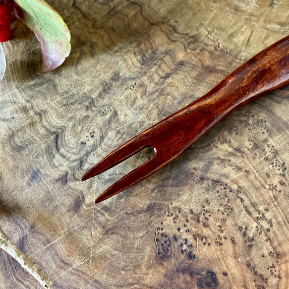 手作り漆ぬり木製フォーク1 / Handmade lacquer-coated Wooden Fork1 2枚目の画像