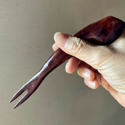 手作り漆ぬり木製フォーク1 / Handmade lacquer-coated Wooden Fork1 7枚目の画像