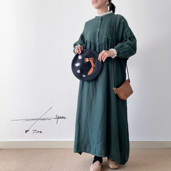 NEW OPEN☆送料無料】⁂アンティーク風花柄手刺繍⁂リネン100％貝殻 