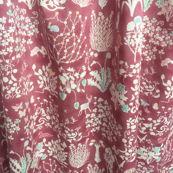 再販です✴︎素敵大人のリボンスカート　リバティ　ヨシエ　ニュアンスピンク　リボン取外し可能　送料無料✴︎ 2枚目の画像