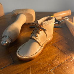 革靴のインテリア 新生児の足サイズ 出産祝い 本革(ヌメ革) ギフト プレゼント【受注生産】 2枚目の画像