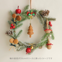 ★Xmas SALE★ オーナメント4個 （ 木 クラフト / Christmas ornament set ) 2枚目の画像