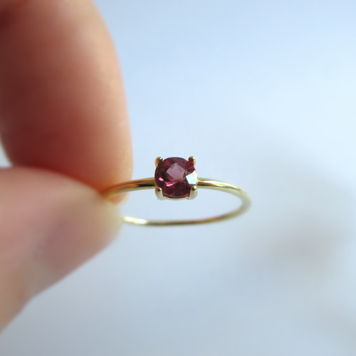 8月の誕生石】4mm高品質「レッドスピネル」リング 指輪・リング KUON